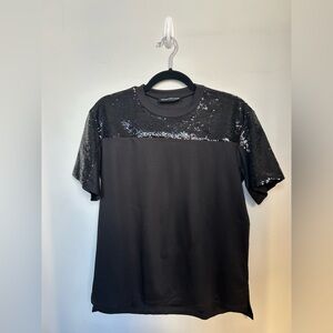 SPORTMAX Black Sequin T-Shirt